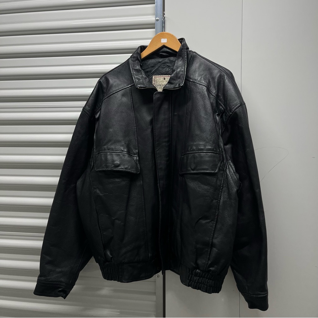 Men Black Flight Bomber Leather Jacket